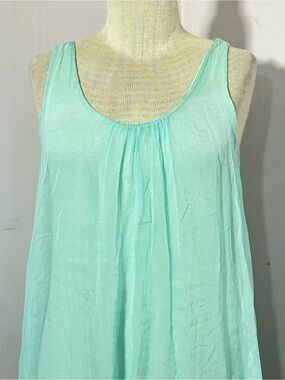 Beautiful Light Aqua Silk Layered Dress S/M